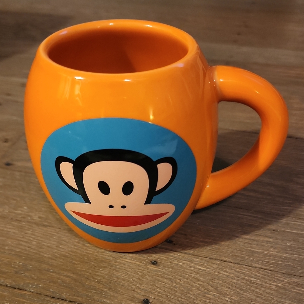 Paul Frank -The Classic Sock Monkey Oval Orange Mug 18 Oz (Vandor 2014)